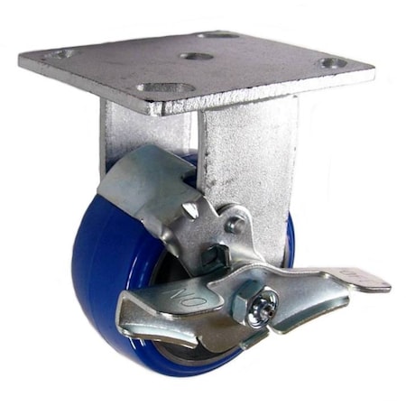 Mapp Caster 4"X2" Poly. on Aluminum Whl Rgd Caster W/ Top Lock Brake, 750 Lbs Cap 1463P7B420RB